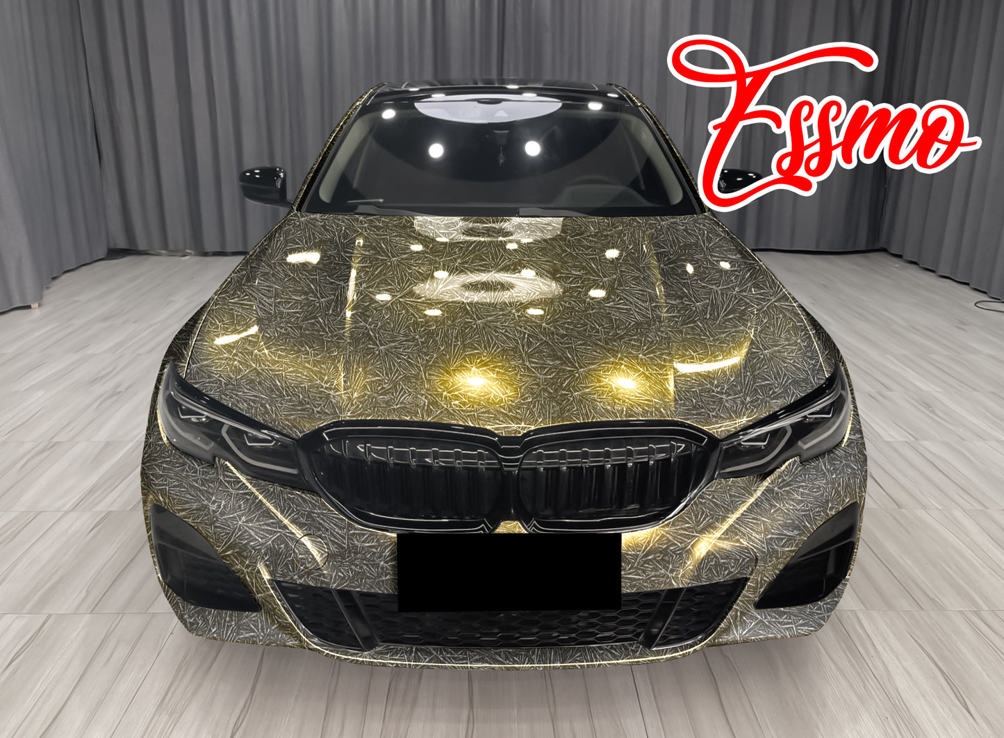 PET Glazed Arctic Shard Gloss Gray Gold Vinyl Wrap