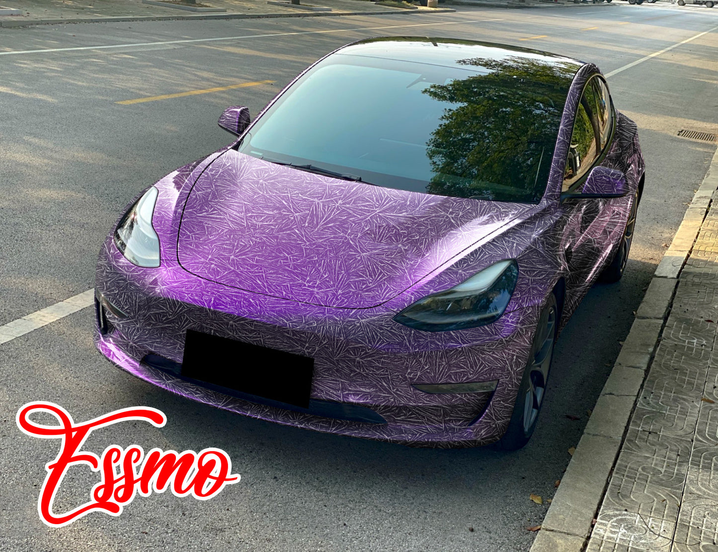PET Glazed Arctic Shard Gloss Gray Purple Vinyl Wrap