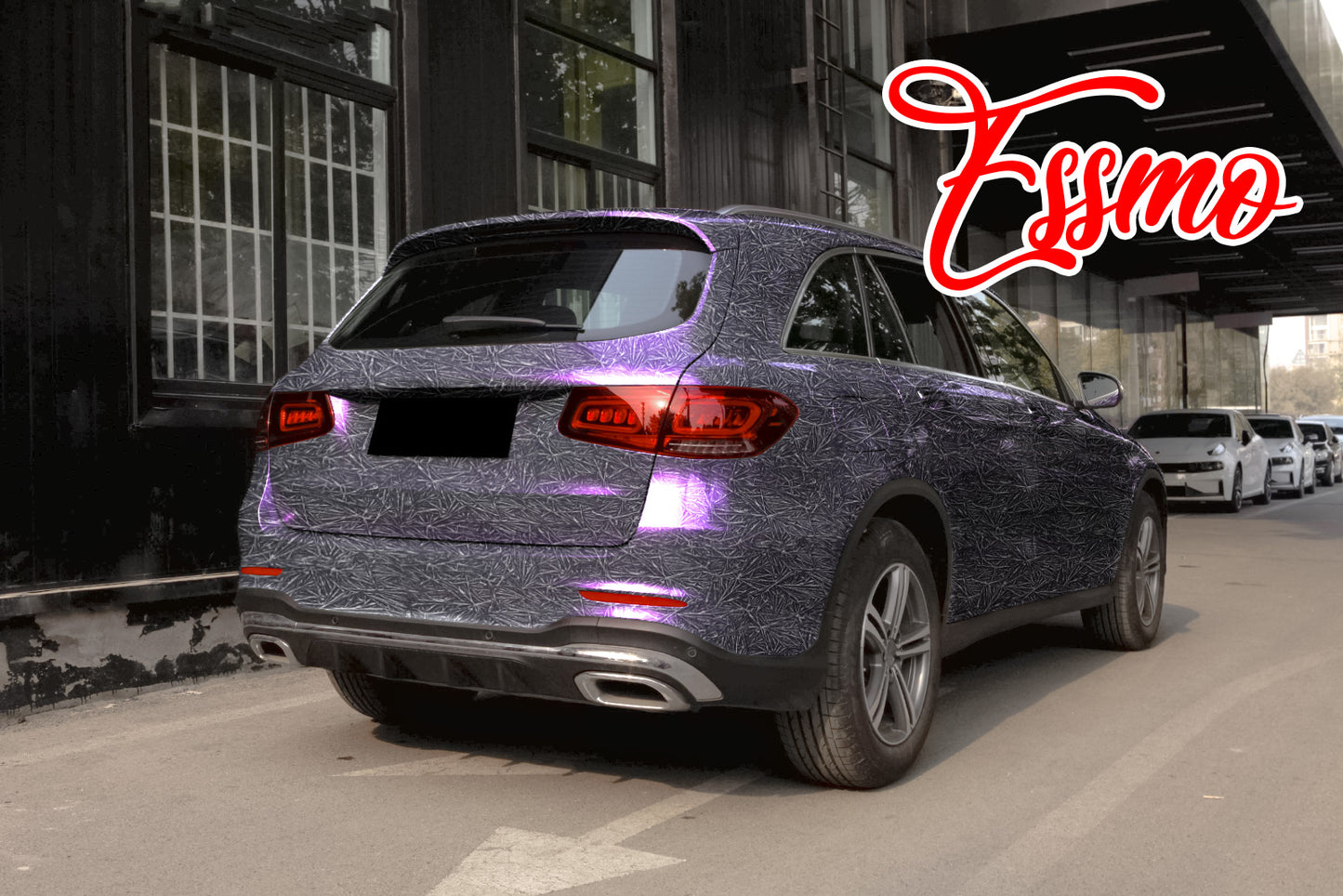 PET Glazed Arctic Shard Gloss Gray Purple Vinyl Wrap