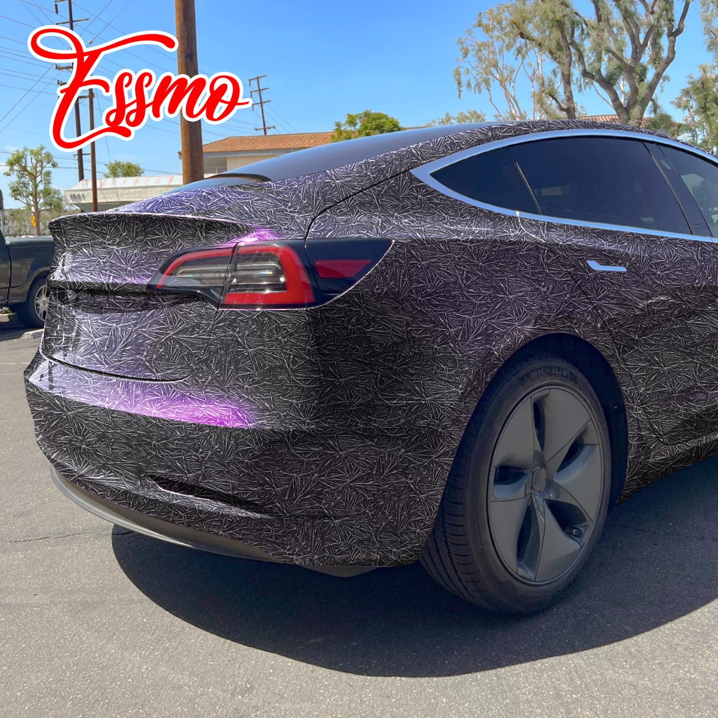 PET Glazed Arctic Shard Gloss Gray Purple Vinyl Wrap