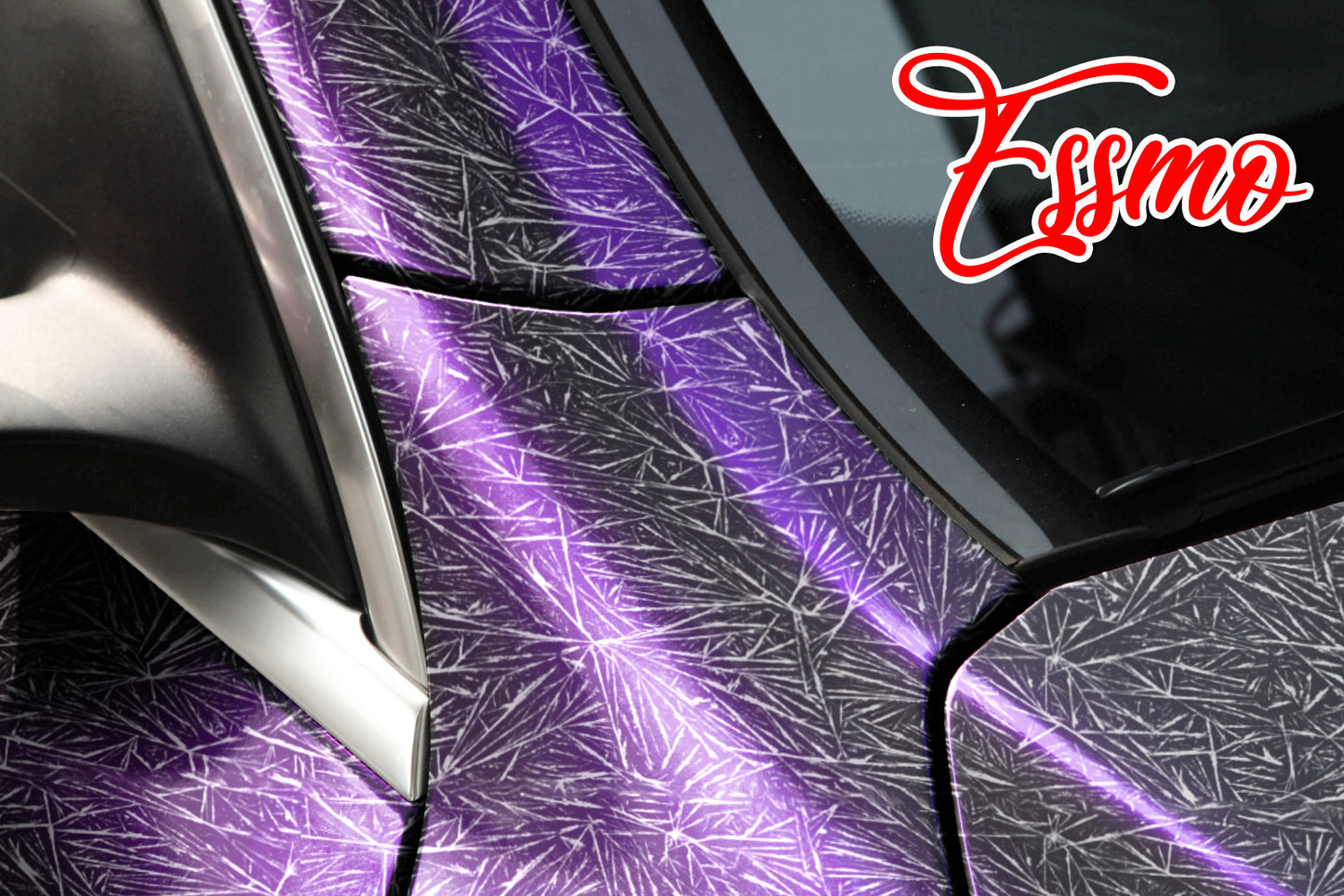 PET Glazed Arctic Shard Gloss Gray Purple Vinyl Wrap