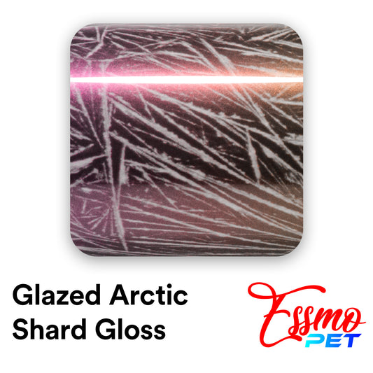 PET Glazed Arctic Shard Gloss Gray Red Vinyl Wrap