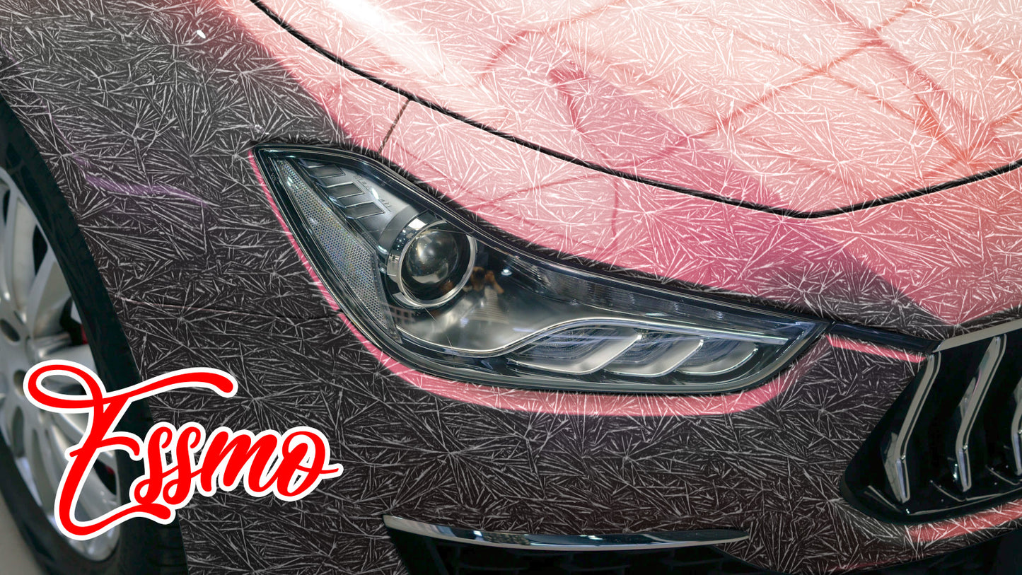 PET Glazed Arctic Shard Gloss Gray Red Vinyl Wrap