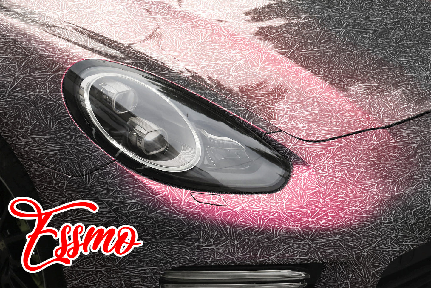 PET Glazed Arctic Shard Gloss Gray Red Vinyl Wrap