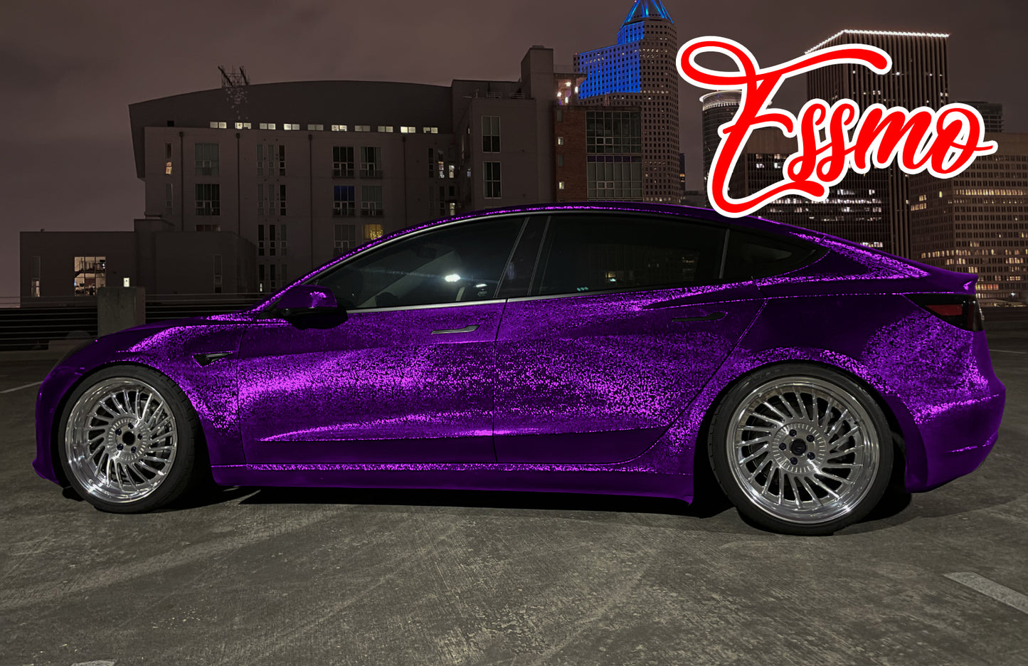 PET Damascus Forged Gloss Royal Purple Vinyl Wrap