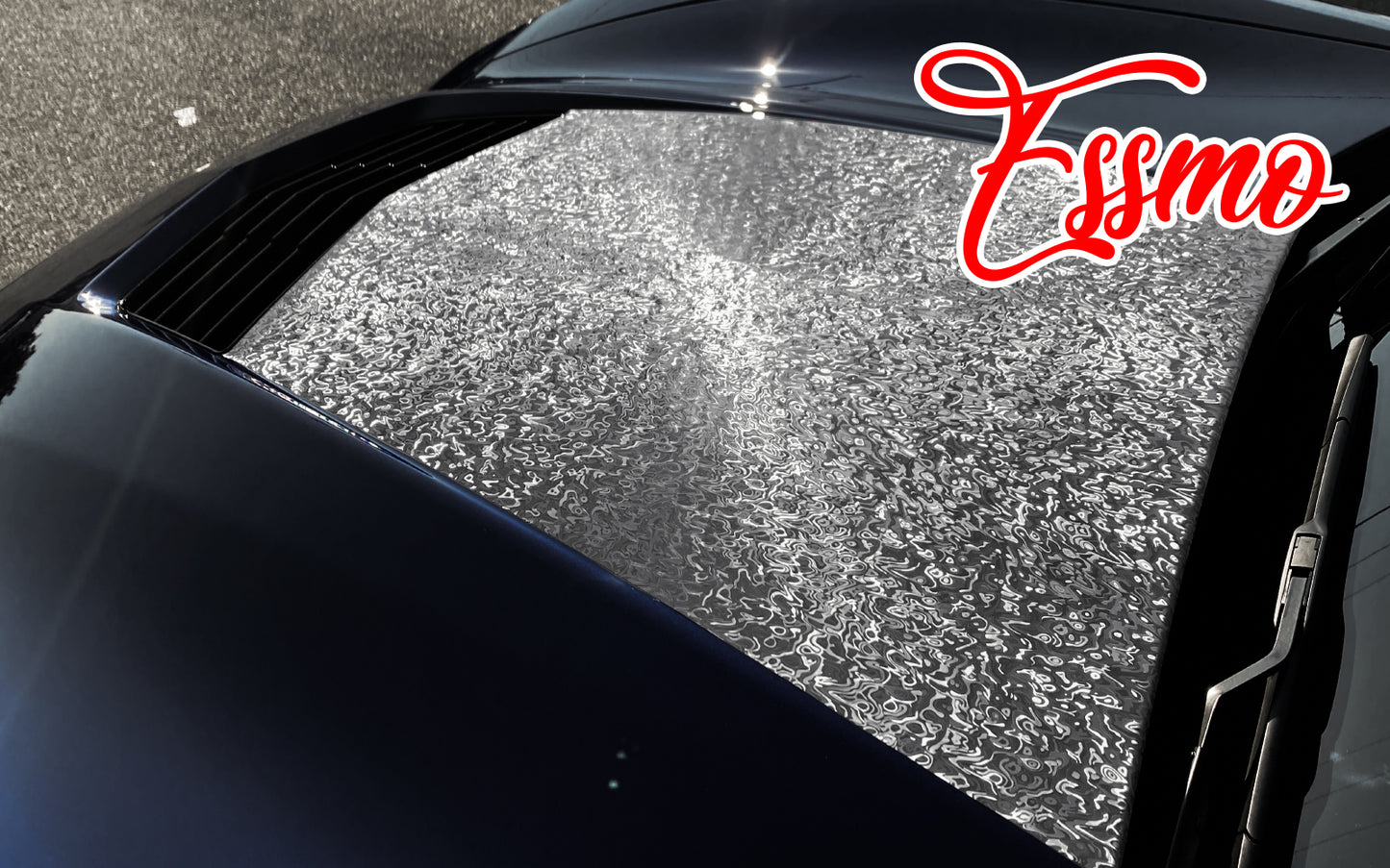 PET Damascus Forged Gloss Silver Vinyl Wrap