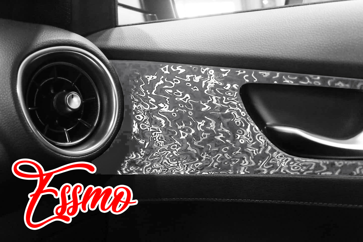 PET Damascus Forged Gloss Silver Vinyl Wrap