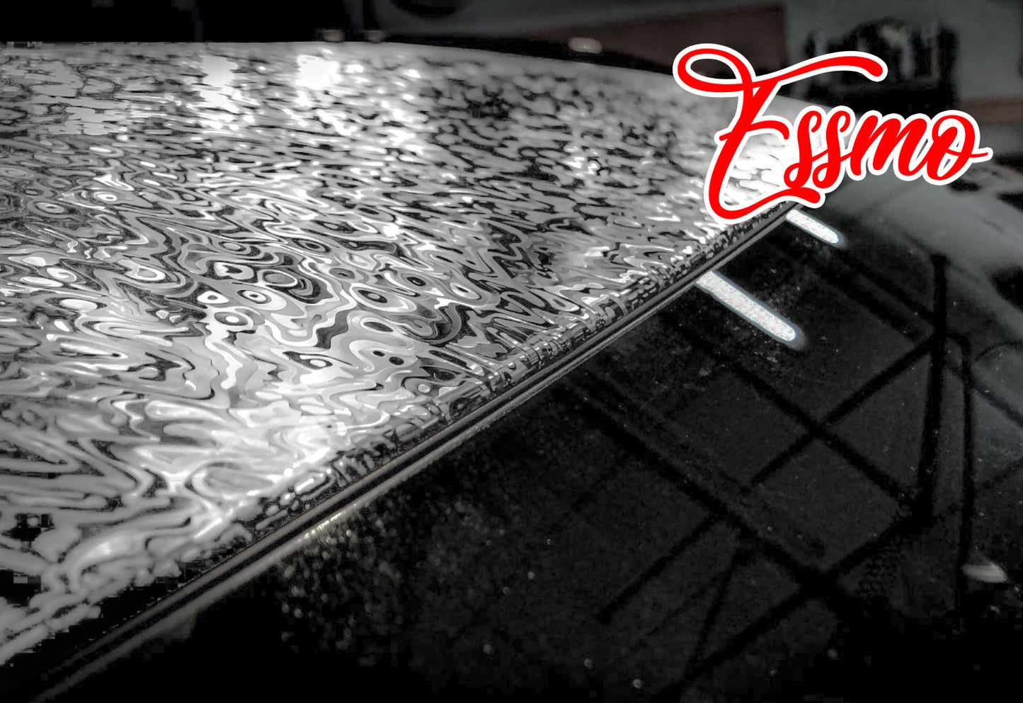 PET Damascus Forged Gloss Silver Vinyl Wrap
