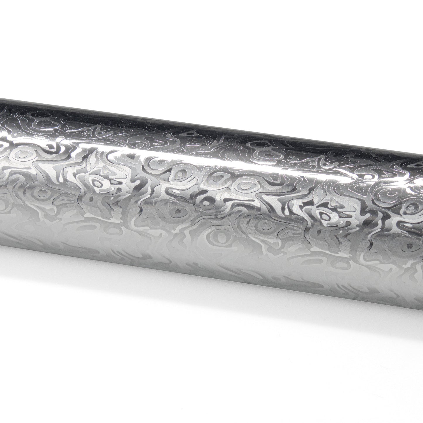 PET Damascus Forged Gloss Silver Vinyl Wrap
