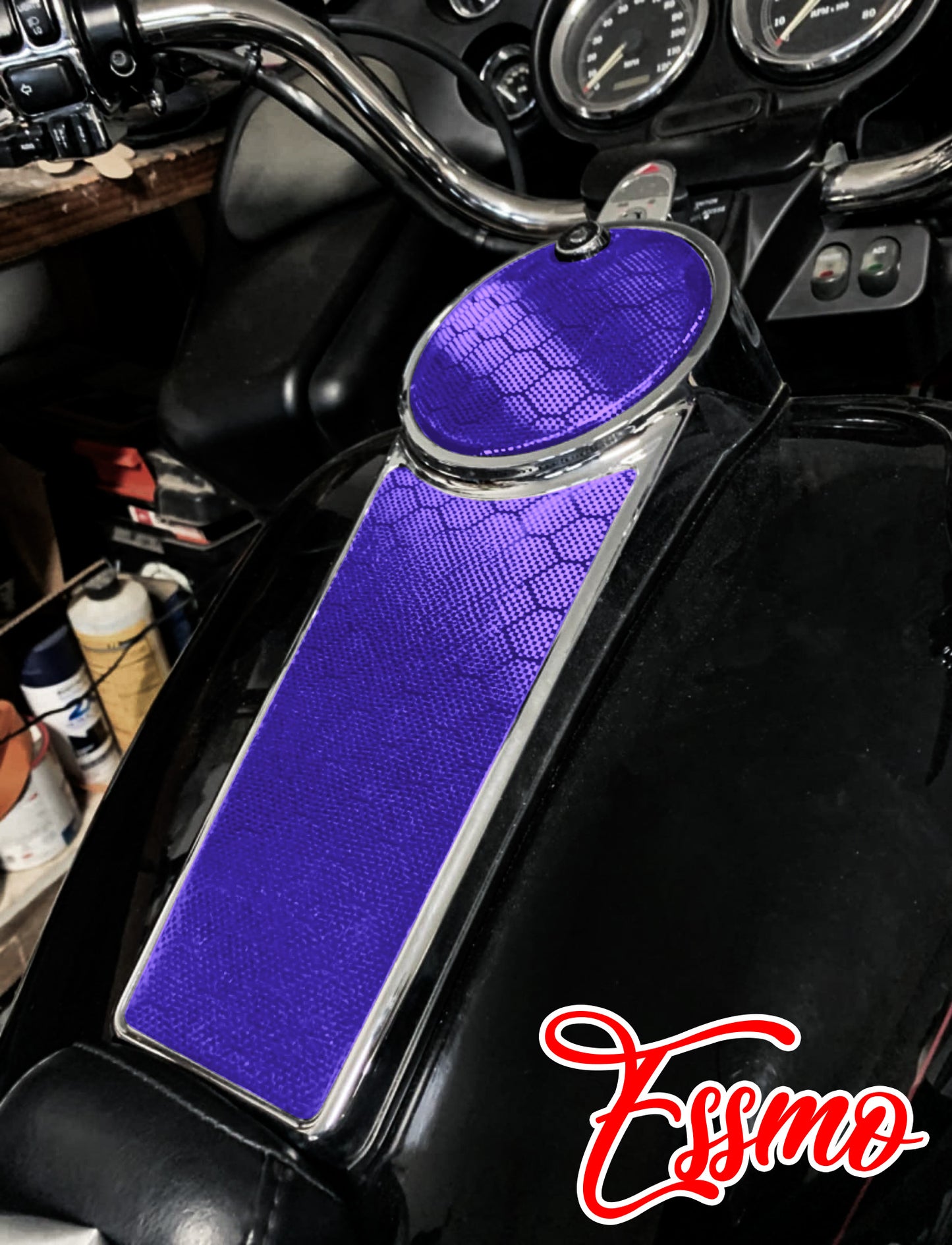 PET Honeycomb Carbon Fiber Satin Royal Purple Hex Vinyl Wrap