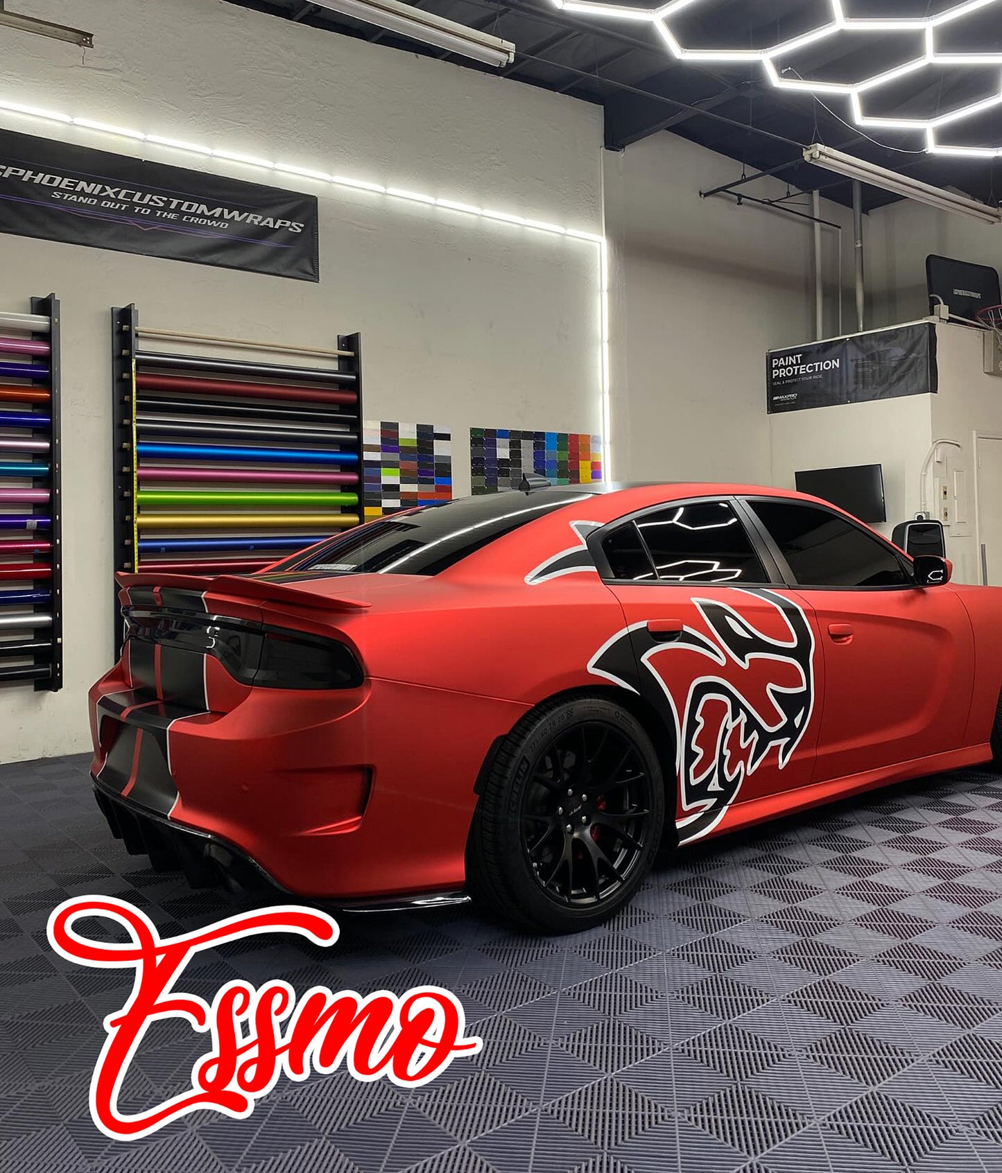 PET Romance Chrome Flame Red Vinyl Wrap
