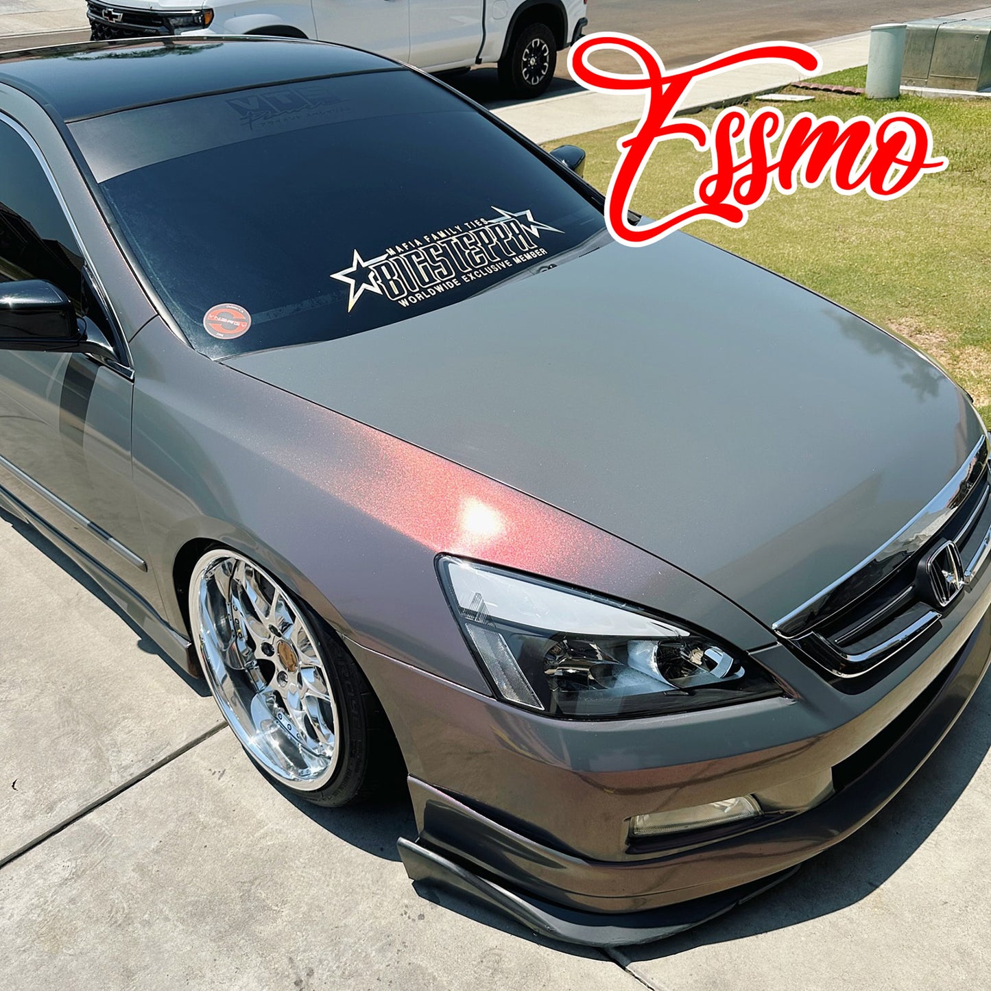 PET Galaxy Dust Gloss Phantom Gray Red Color Shift Vinyl Wrap