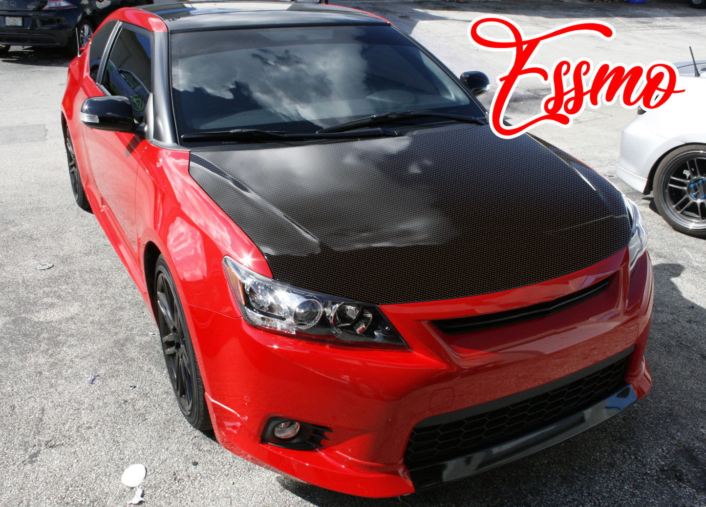 PET 3K Ceramic Carbon Fiber Gloss Black Gold Vinyl Wrap