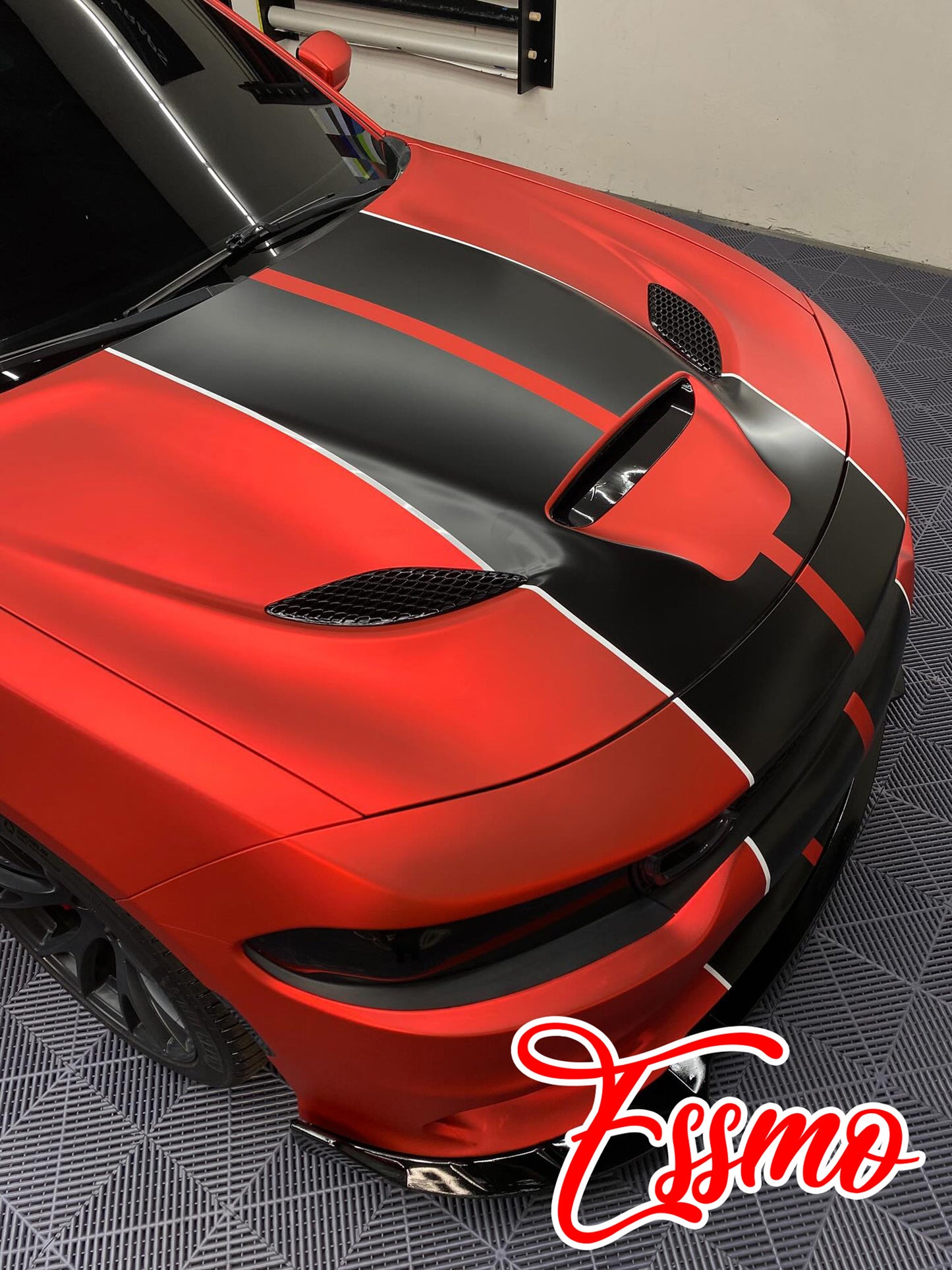 PET Romance Chrome Flame Red Vinyl Wrap