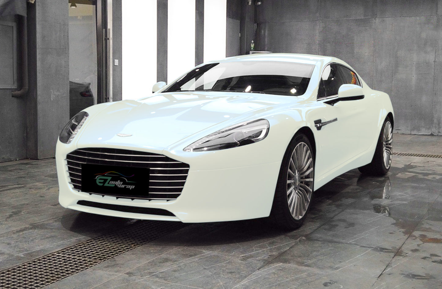 Gloss Pearl White to Auora White Purple Blue Vinyl Wrap