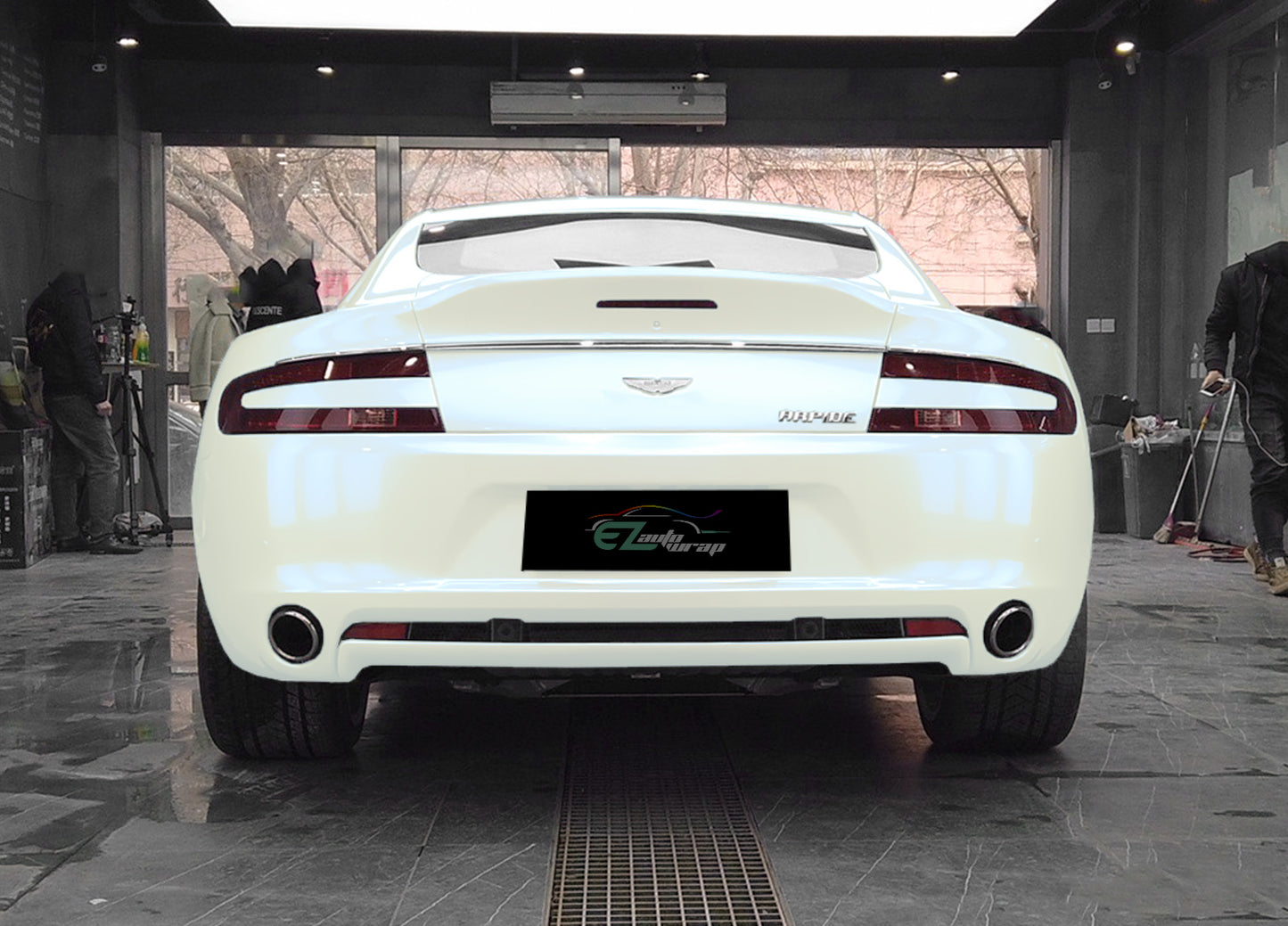 Gloss Pearl White to Auora White Purple Blue Vinyl Wrap