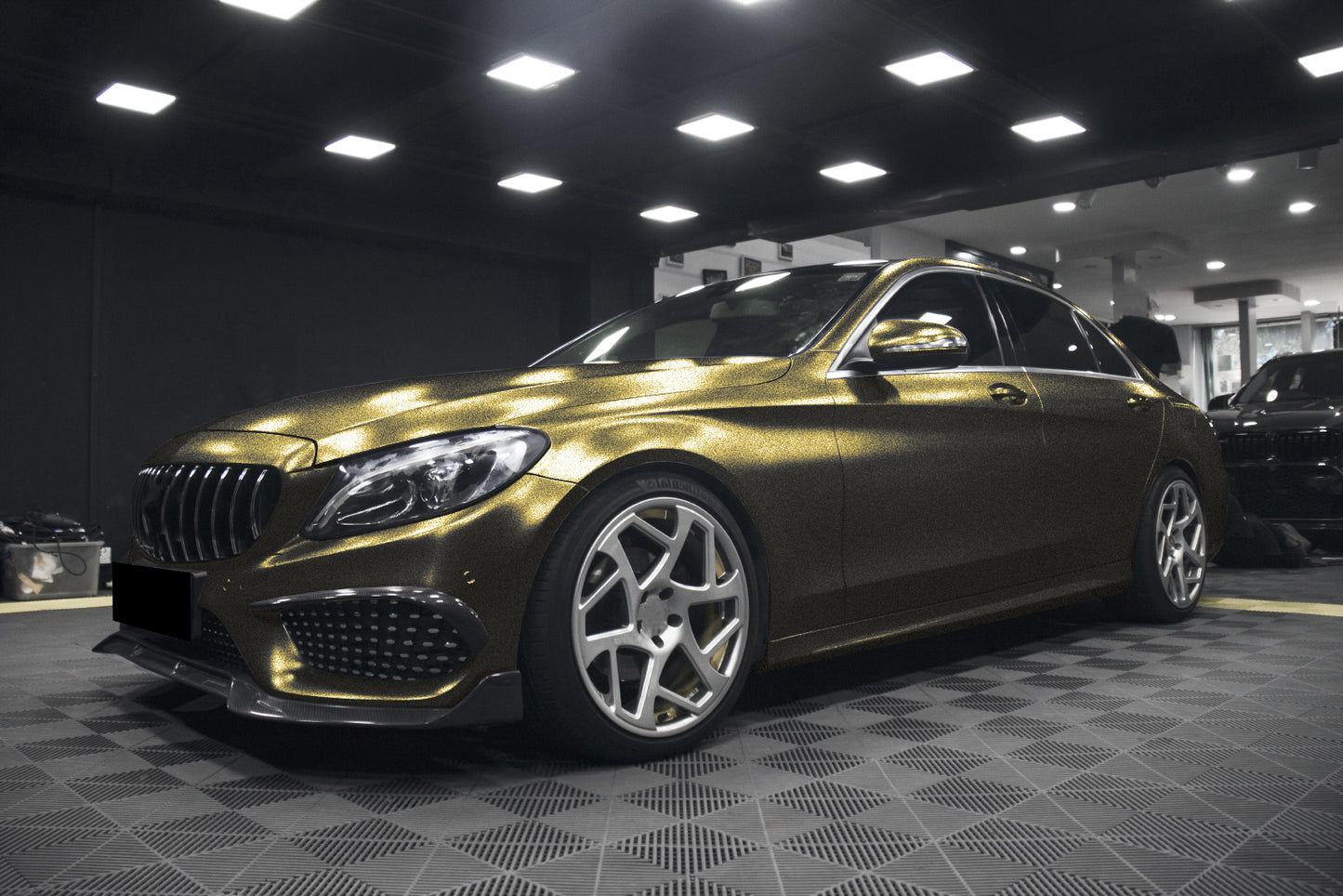 Galaxy Dust Matte Black Gold Vinyl Wrap