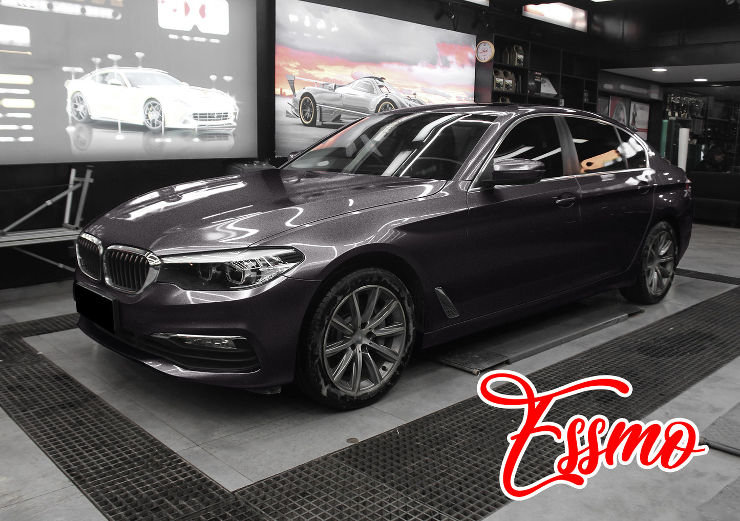 PET Super Gloss Metallic Dark Gray Vinyl Wrap