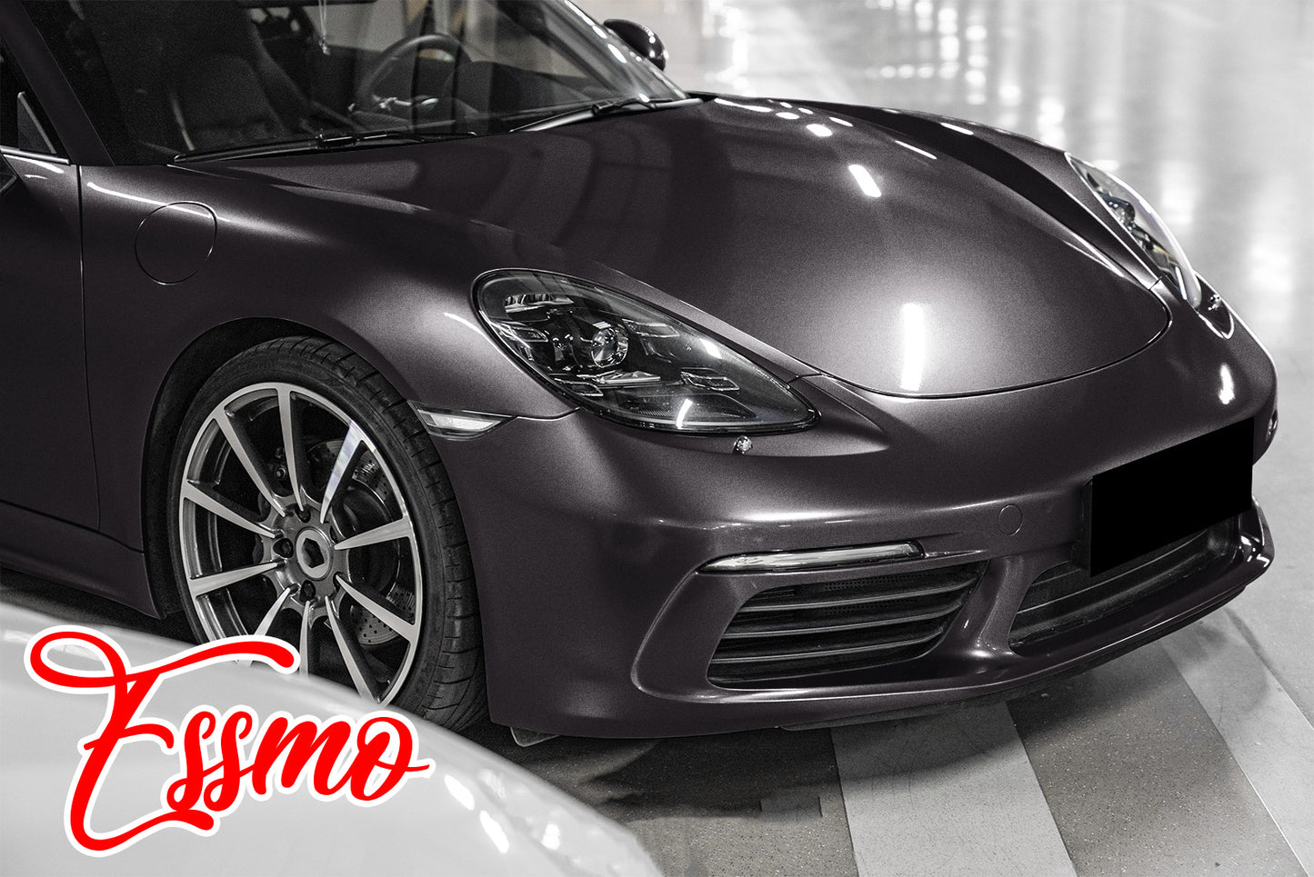 PET Super Gloss Metallic Dark Gray Vinyl Wrap