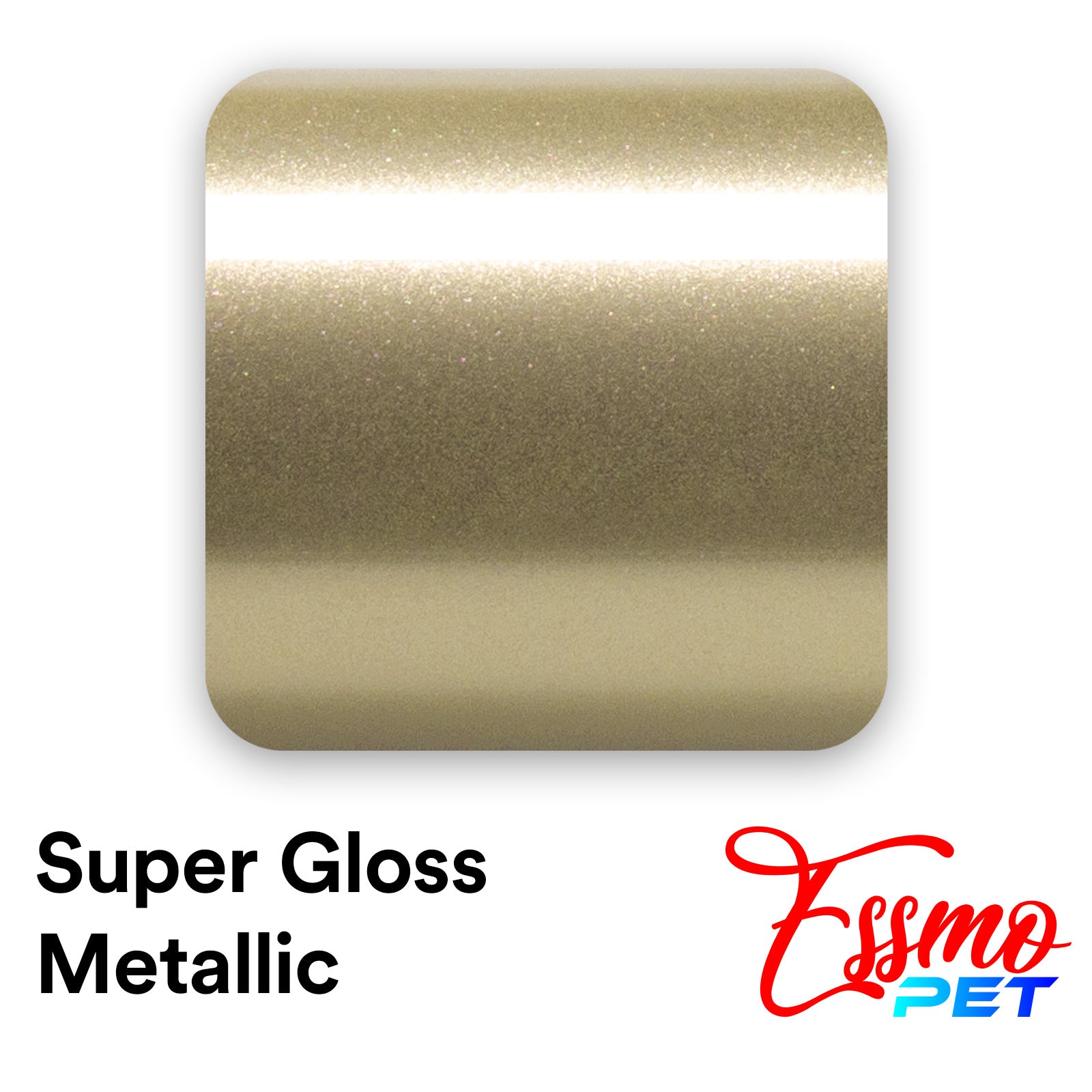 PET Super Gloss Metallic Champagne Gold Vinyl Wrap