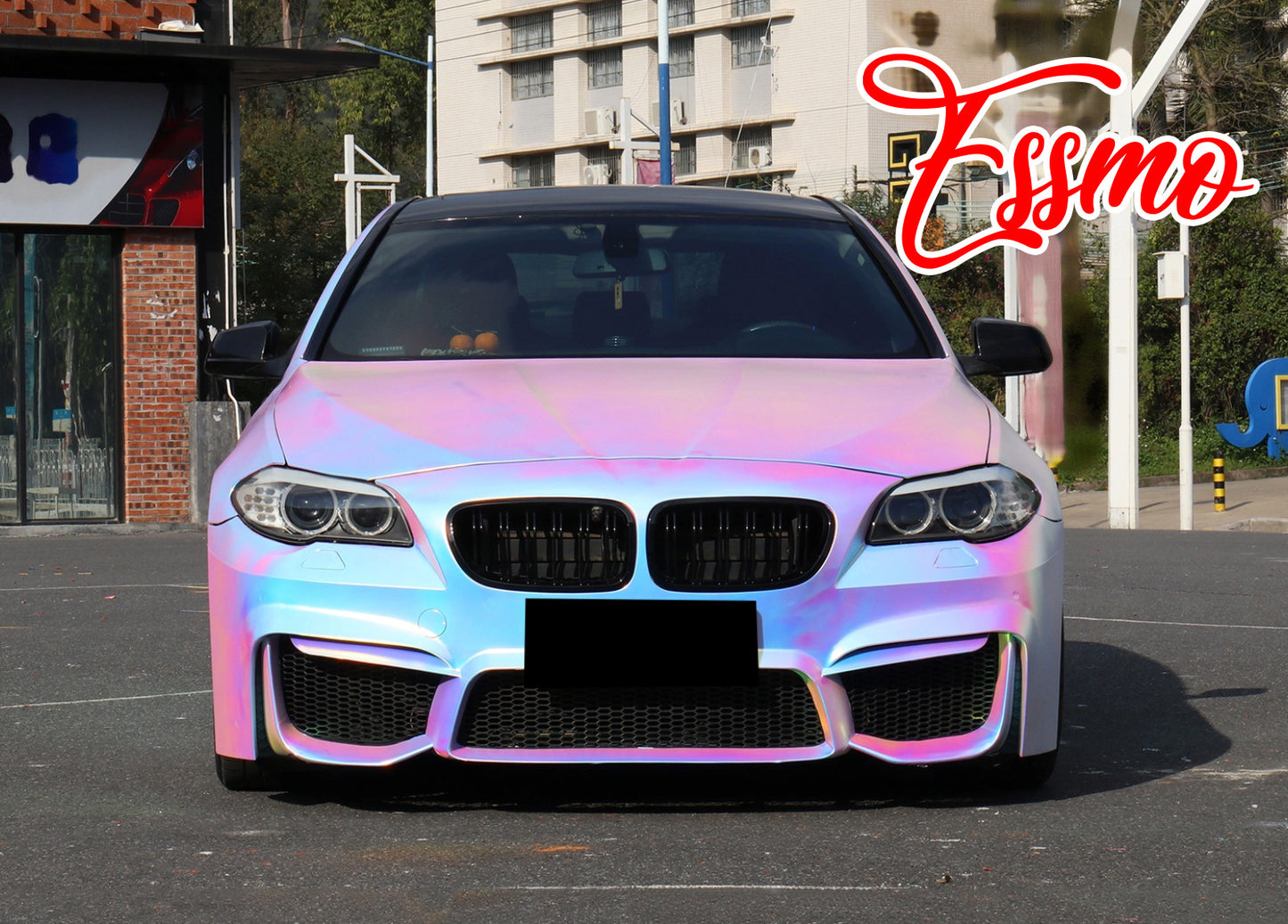 PET Neo Holographic Satin White Chrome Vinyl Wrap