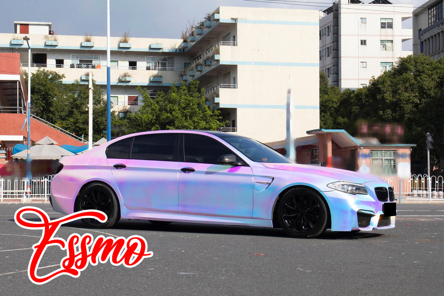 PET Neo Holographic Satin White Chrome Vinyl Wrap
