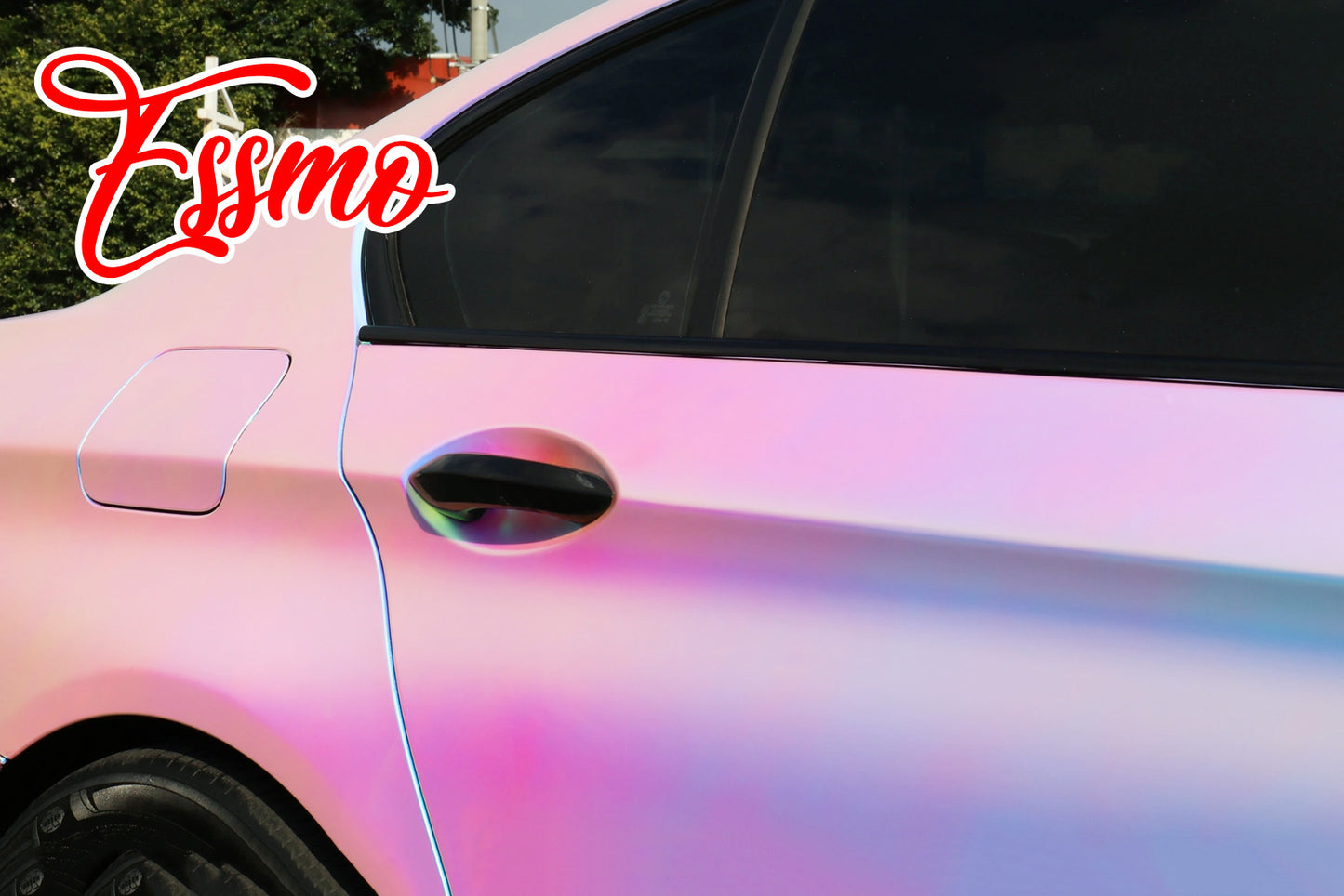 PET Neo Holographic Satin White Chrome Vinyl Wrap