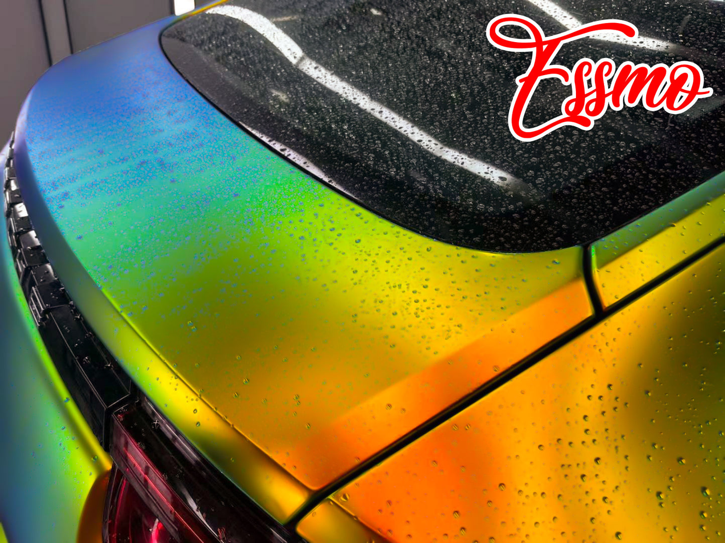 PET Neo Holographic Satin Orange Green Chrome Vinyl Wrap