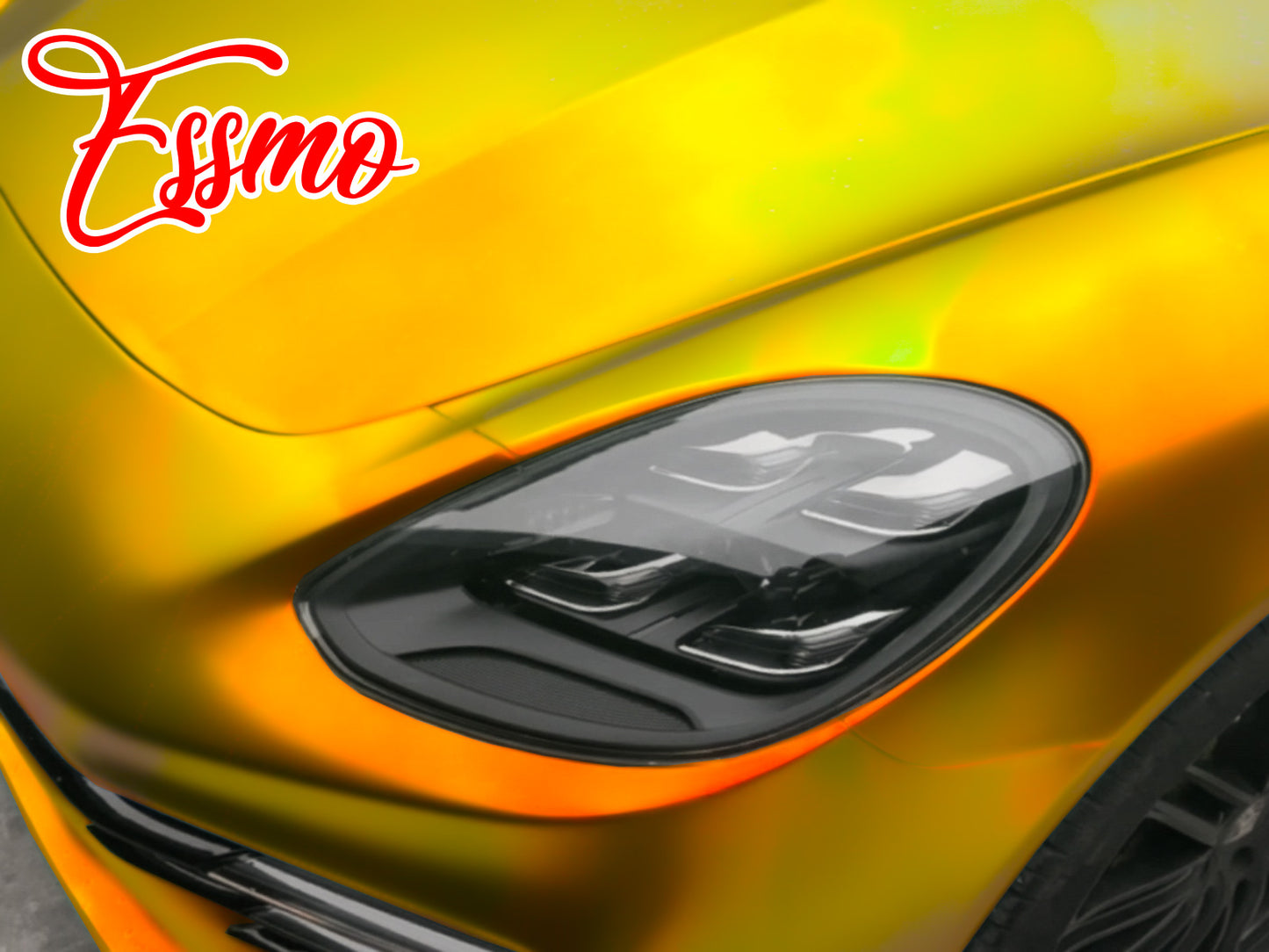 PET Neo Holographic Satin Gold Chrome Vinyl Wrap