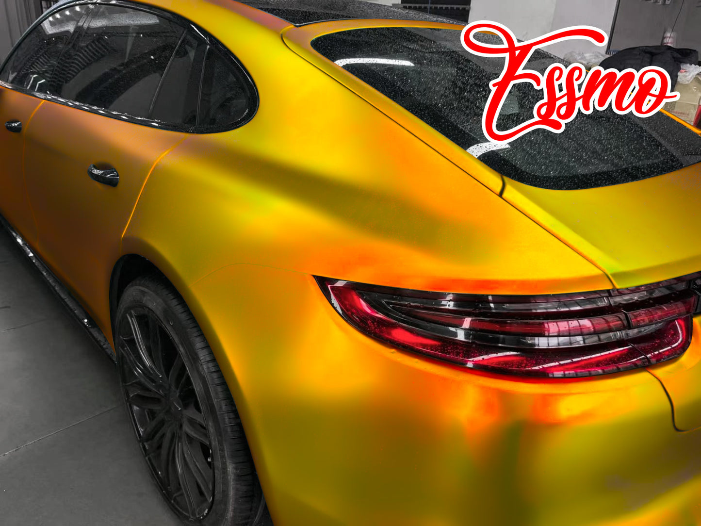 PET Neo Holographic Satin Gold Chrome Vinyl Wrap