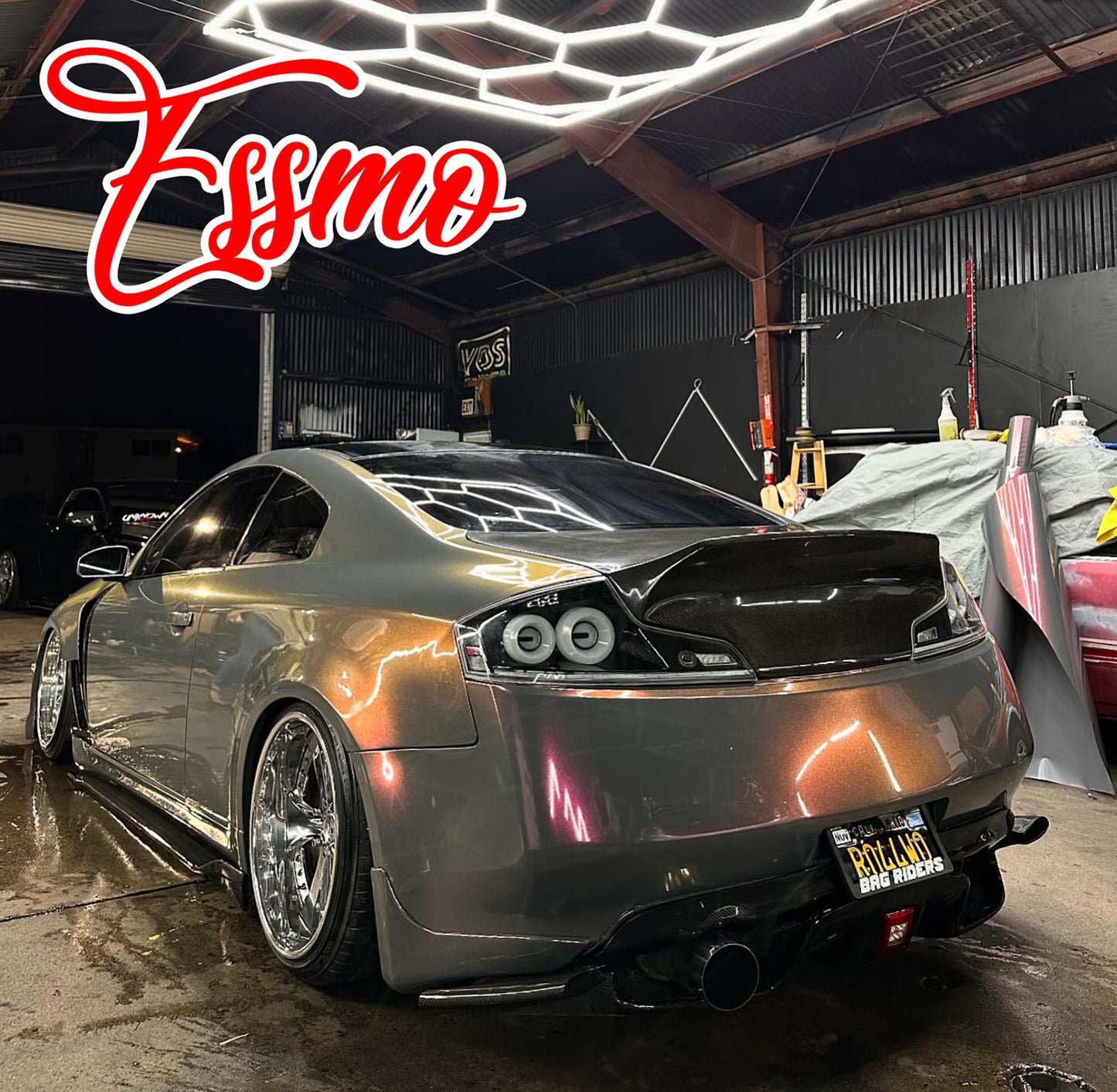 PET Galaxy Dust Gloss Phantom Gray Red Color Shift Vinyl Wrap