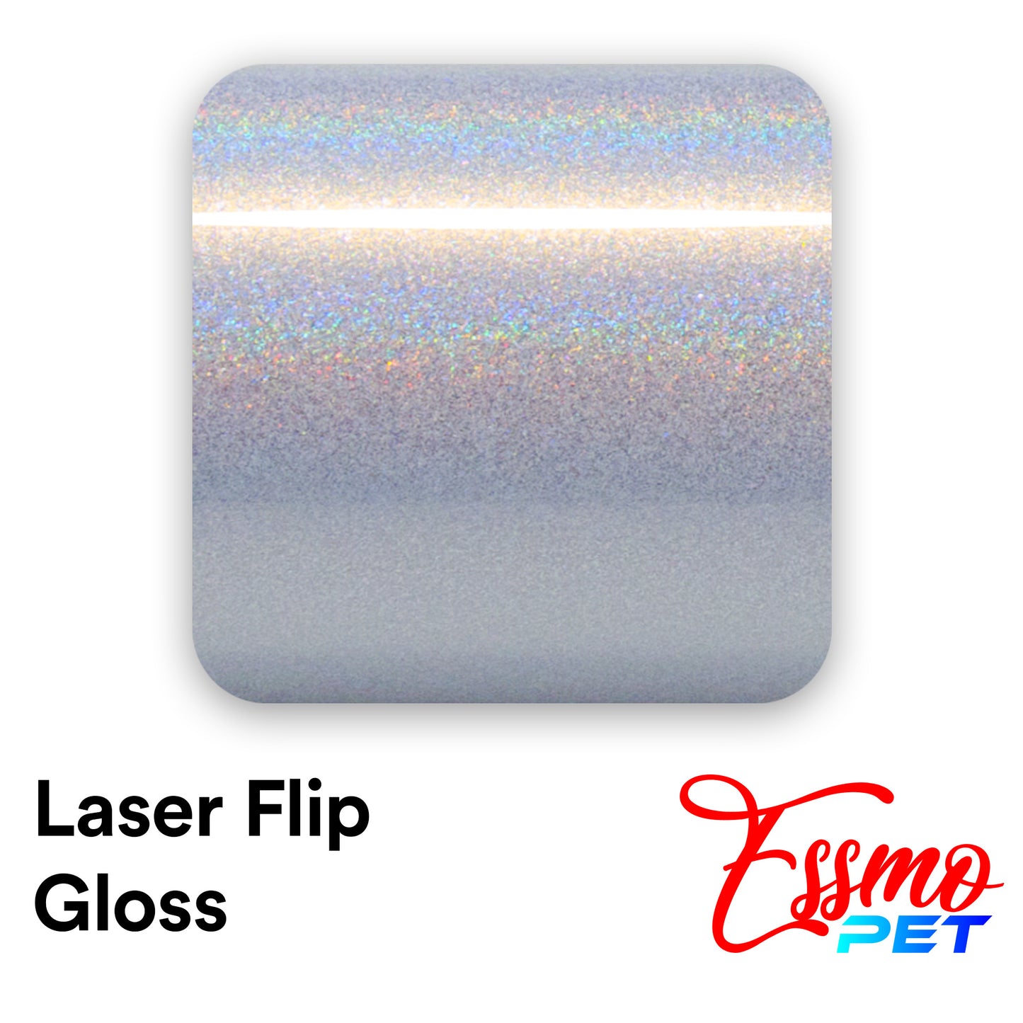 PET Laser Flip Gloss White Vinyl Wrap