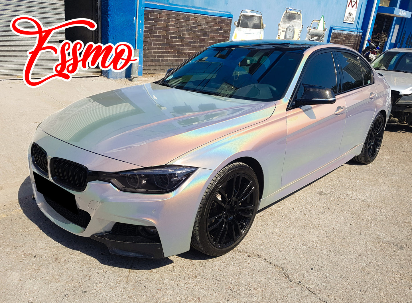 PET Laser Flip Gloss White Vinyl Wrap