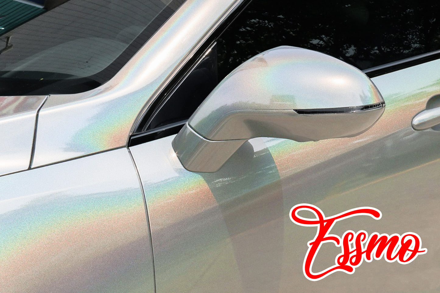 PET Laser Flip Gloss White Vinyl Wrap