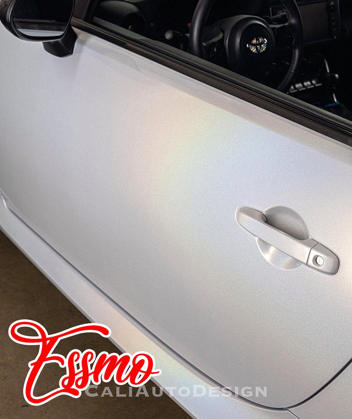 PET Laser Flip Gloss White Vinyl Wrap