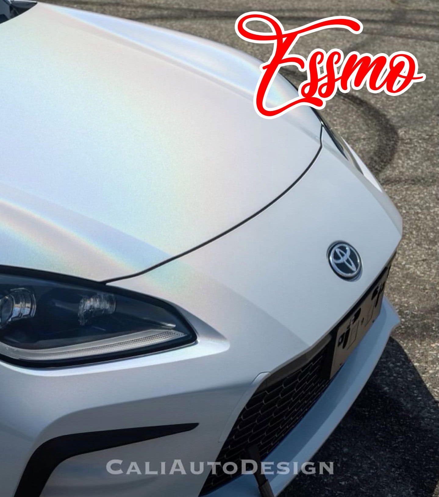PET Laser Flip Gloss White Vinyl Wrap