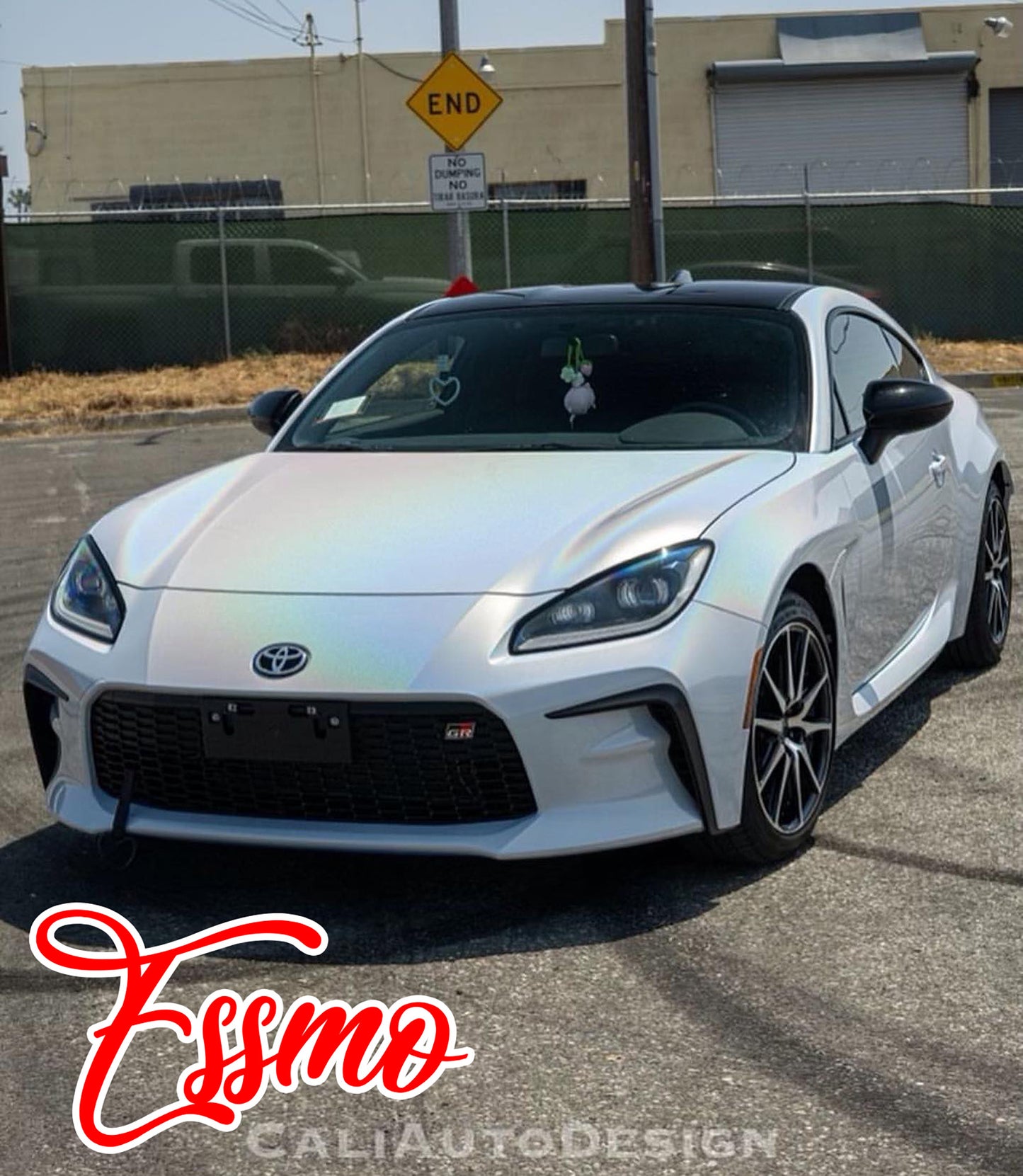PET Laser Flip Gloss White Vinyl Wrap