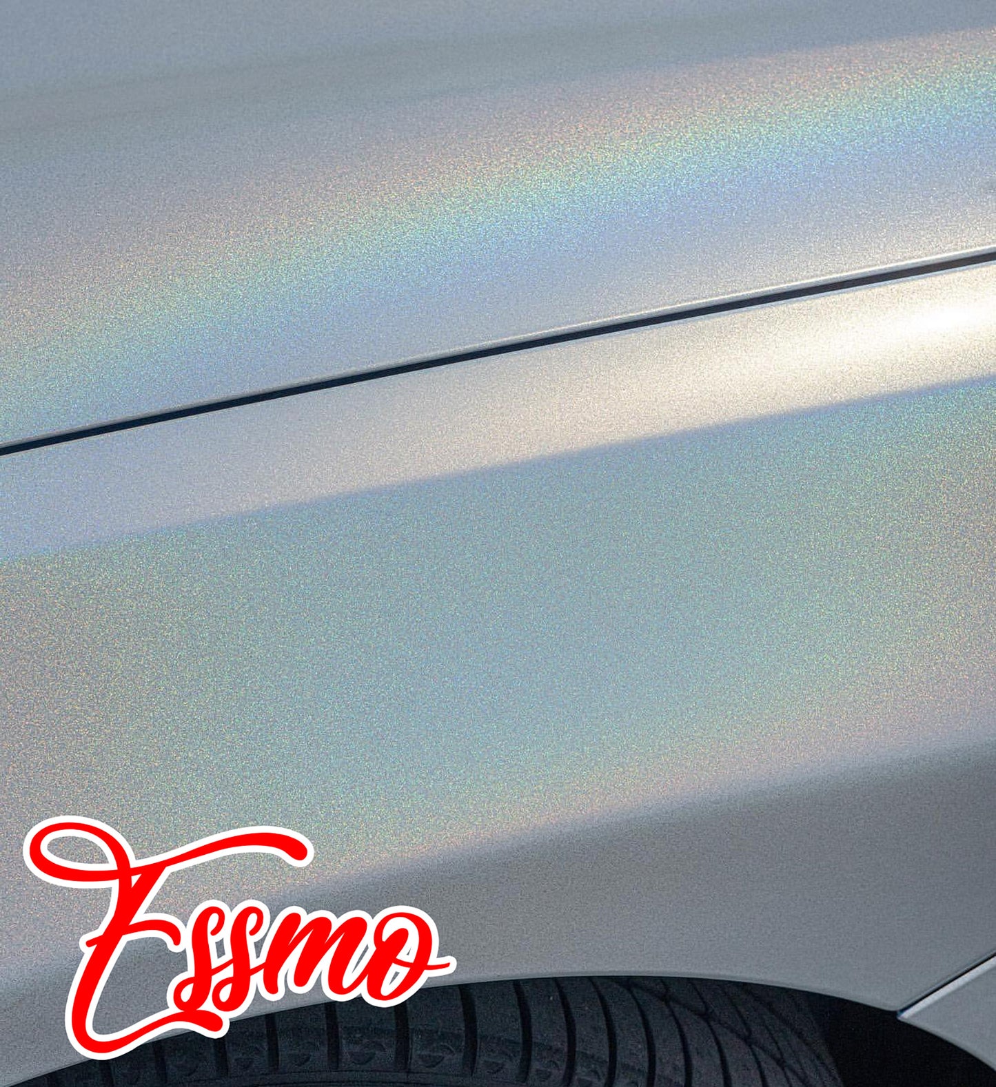 PET Laser Flip Gloss White Vinyl Wrap