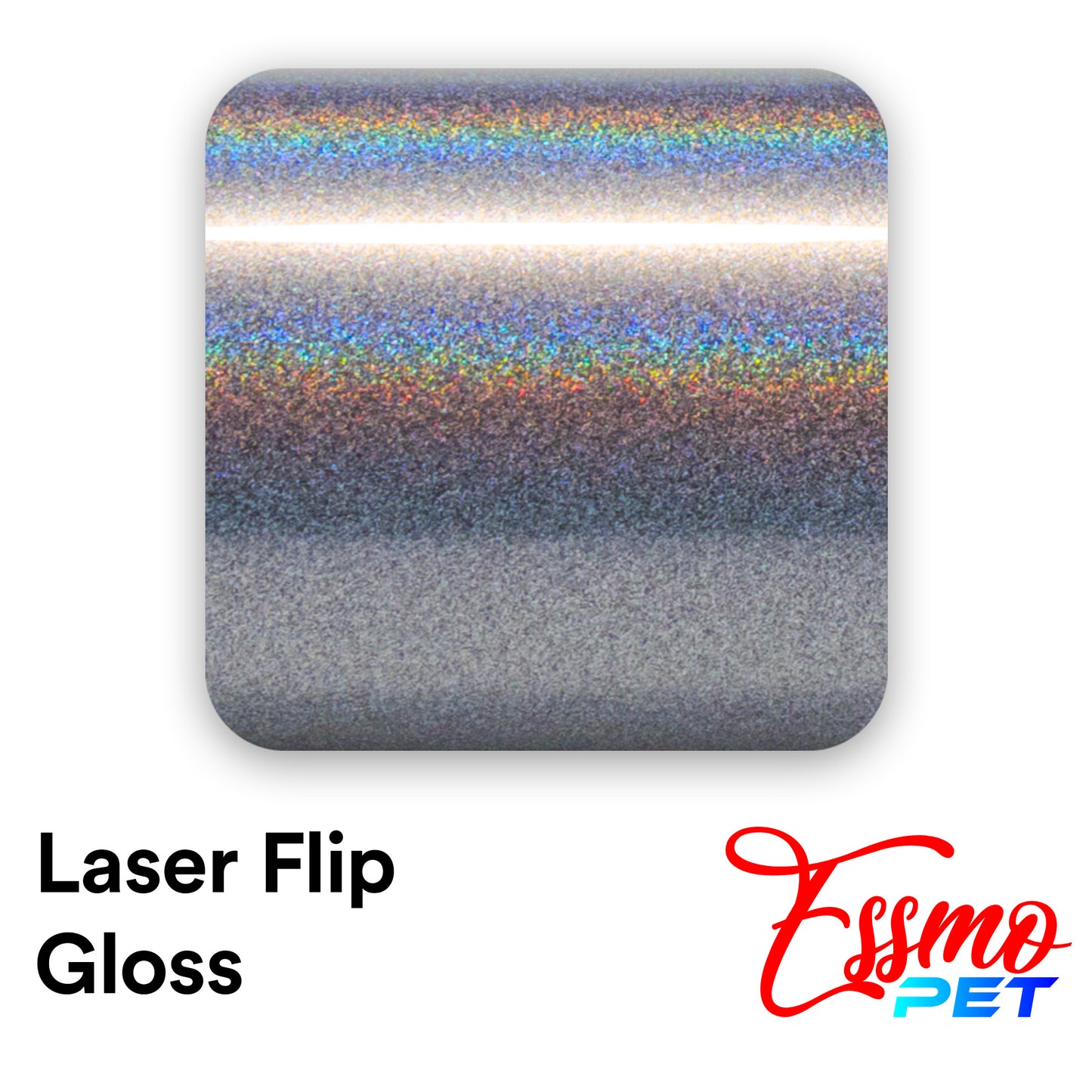 PET Laser Flip Gloss Silver Vinyl Wrap
