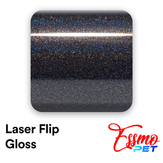 PET Laser Flip Gloss Black Vinyl Wrap