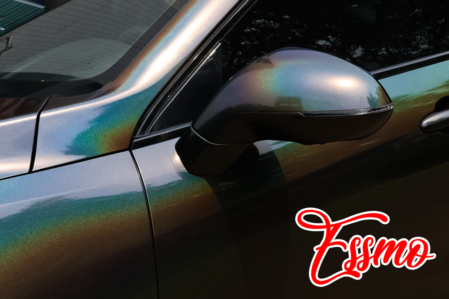 PET Laser Flip Gloss Black Vinyl Wrap