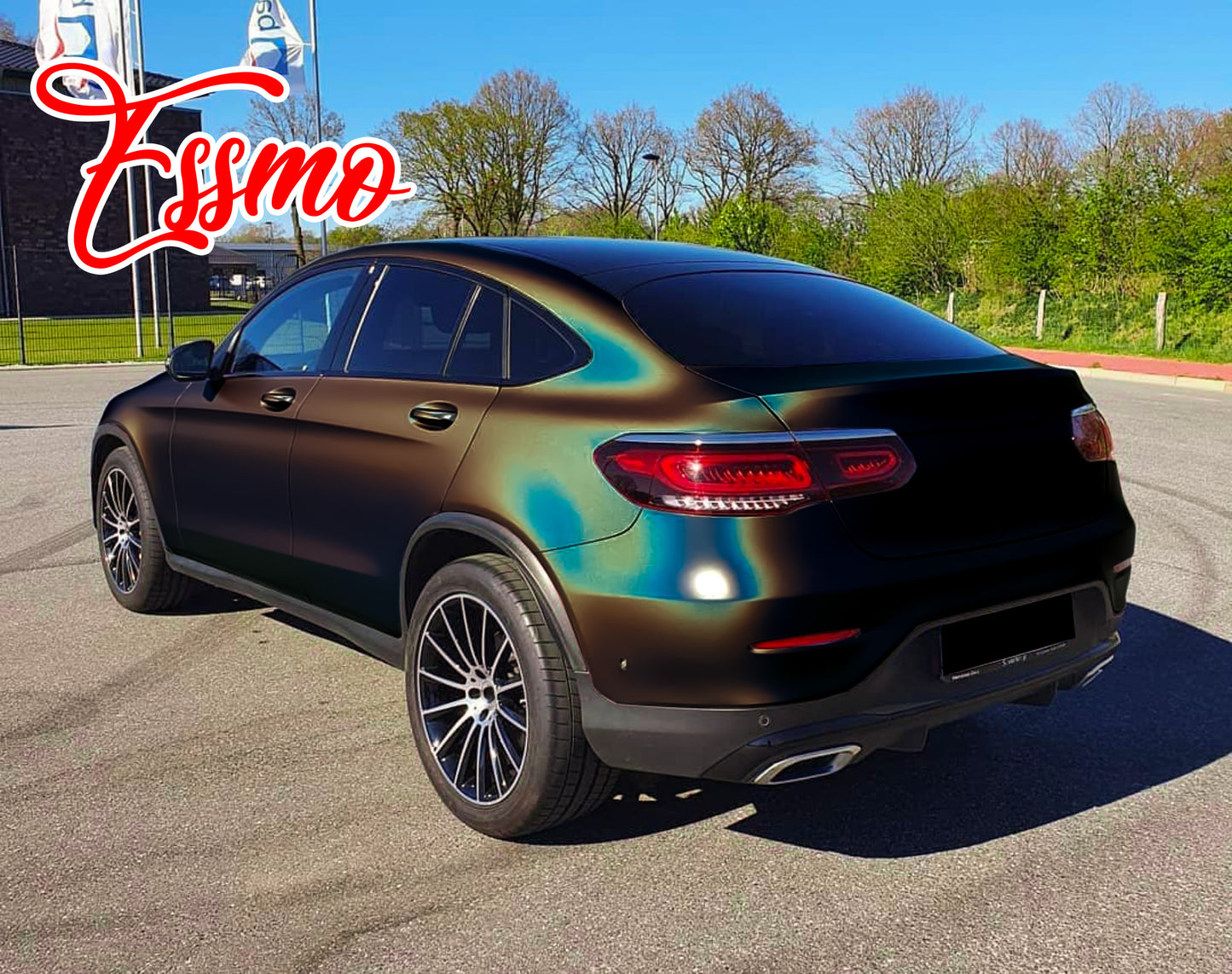 PET Laser Flip Gloss Black Vinyl Wrap