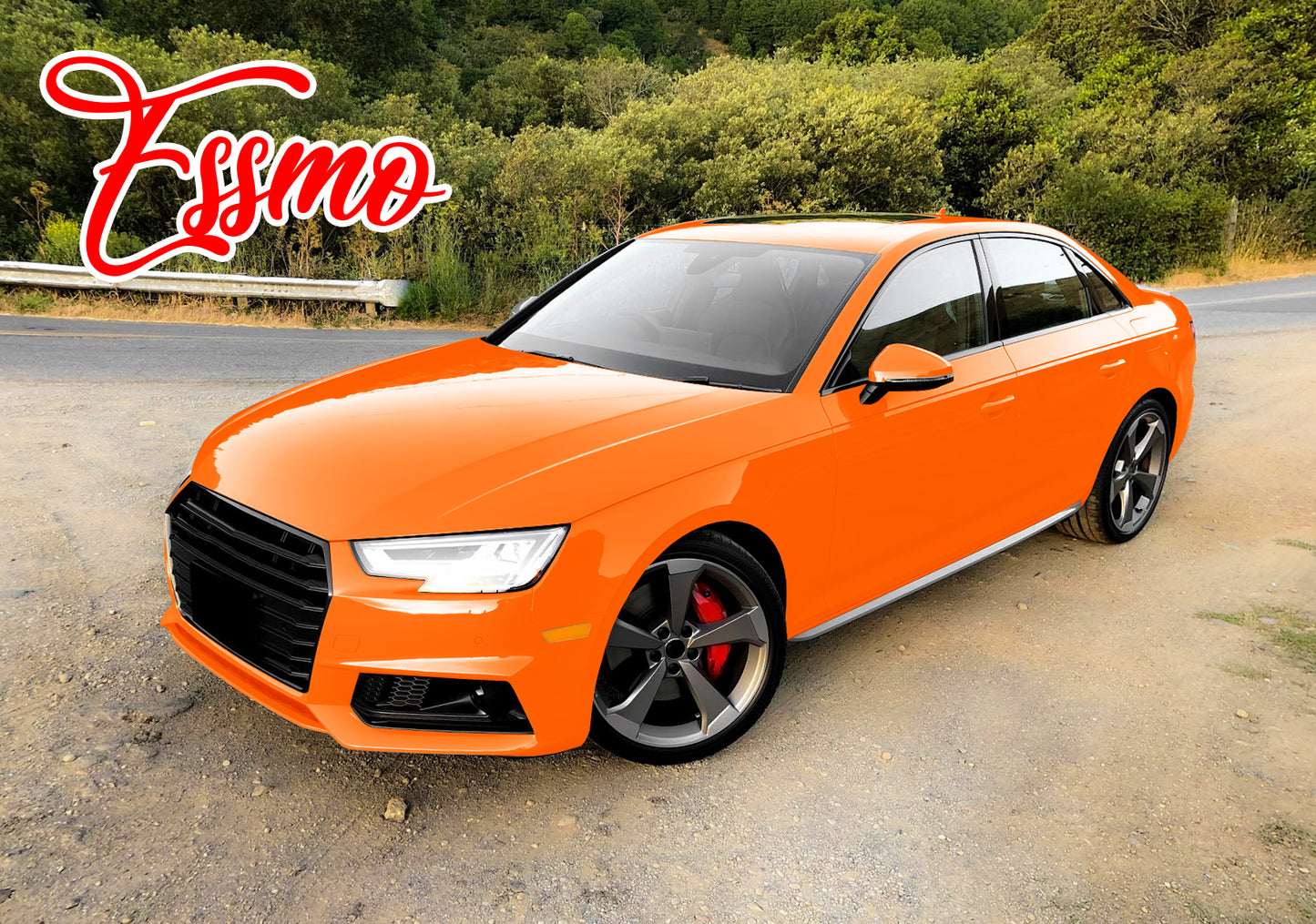 PET Super Gloss Flame Orange Vinyl Wrap