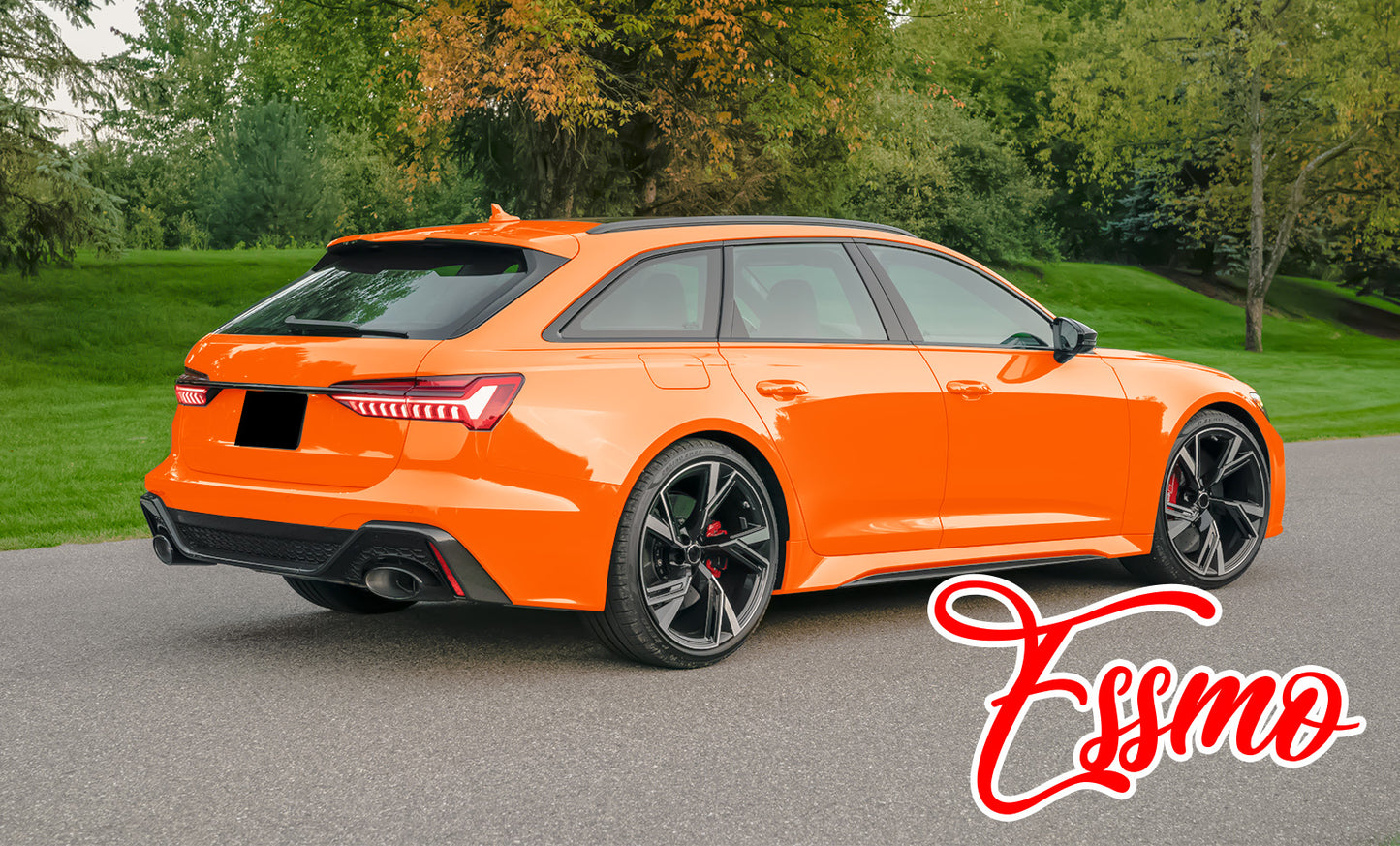 PET Super Gloss Flame Orange Vinyl Wrap