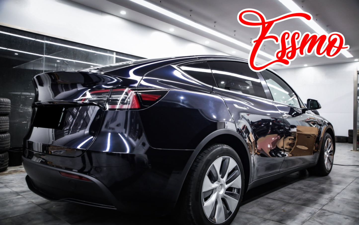 PET Super Gloss Metallic Azurite Black Vinyl Wrap