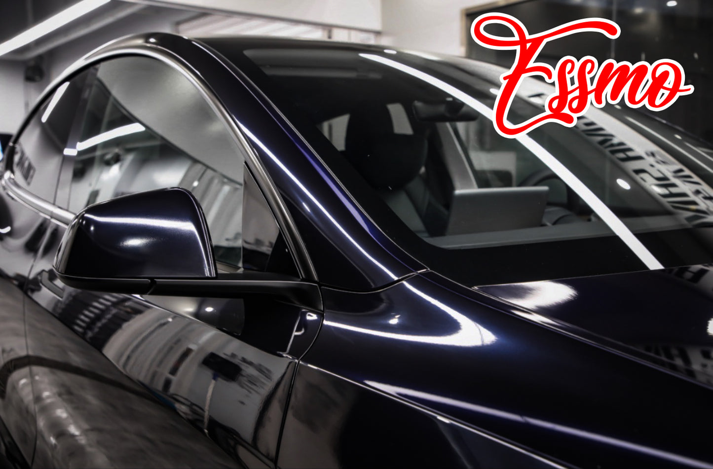 PET Super Gloss Metallic Azurite Black Vinyl Wrap