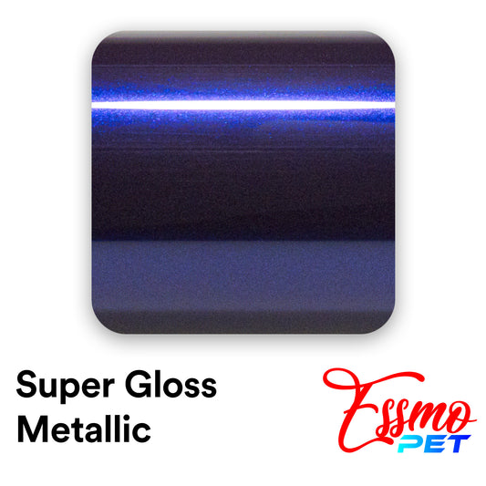 PET Super Gloss Metallic Royal Indigo Blue Vinyl Wrap