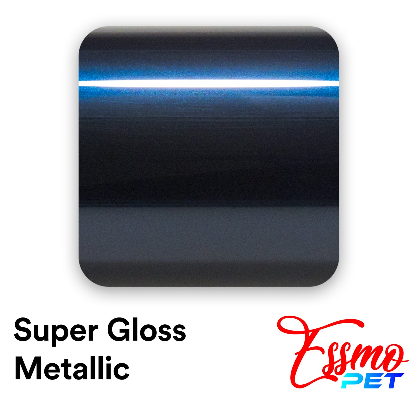 PET Super Gloss Metallic Navy Blue Vinyl Wrap