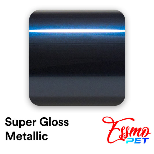 PET Super Gloss Metallic Navy Blue Vinyl Wrap