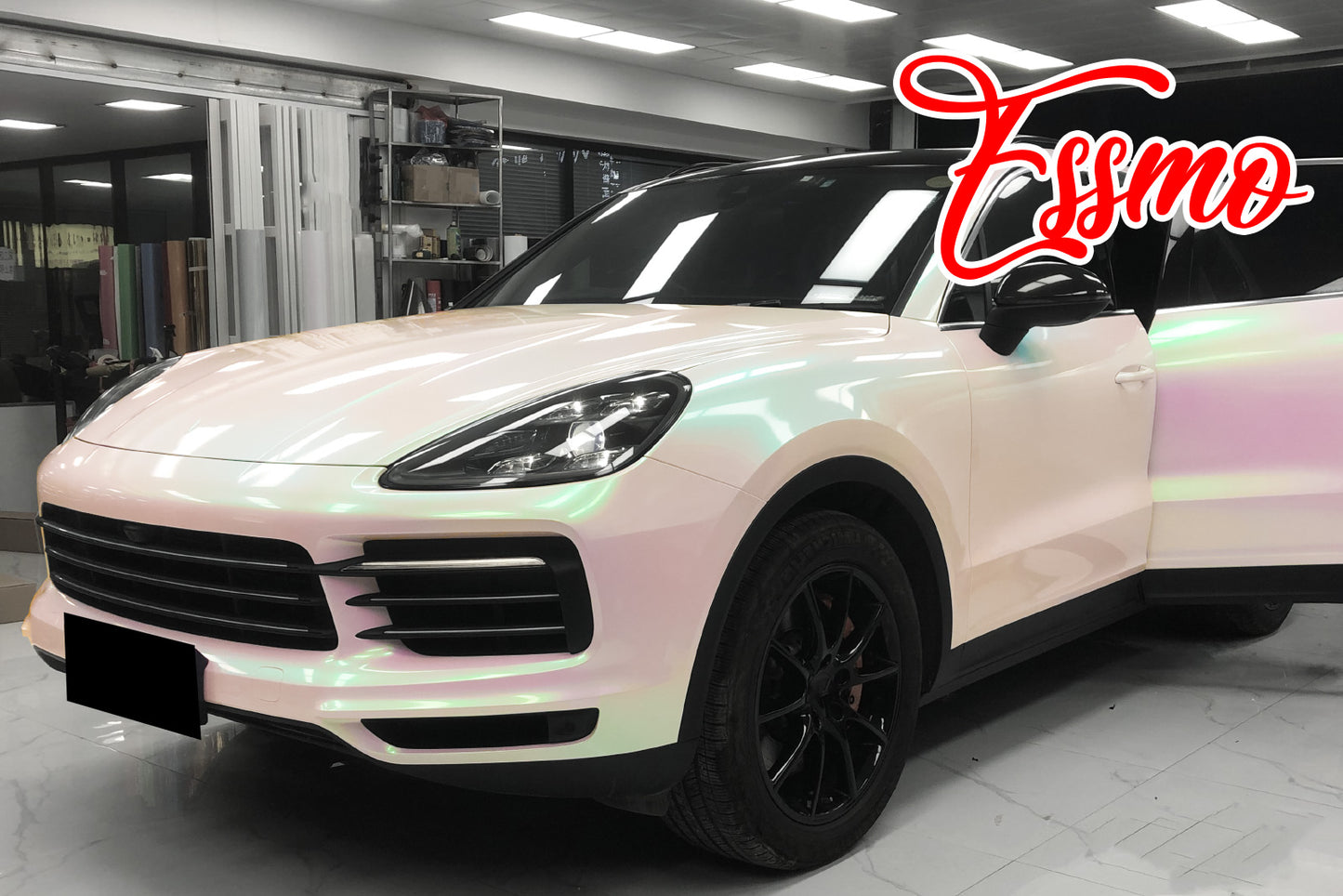 PET Galaxy Dust Gloss Aurora White Vinyl Wrap